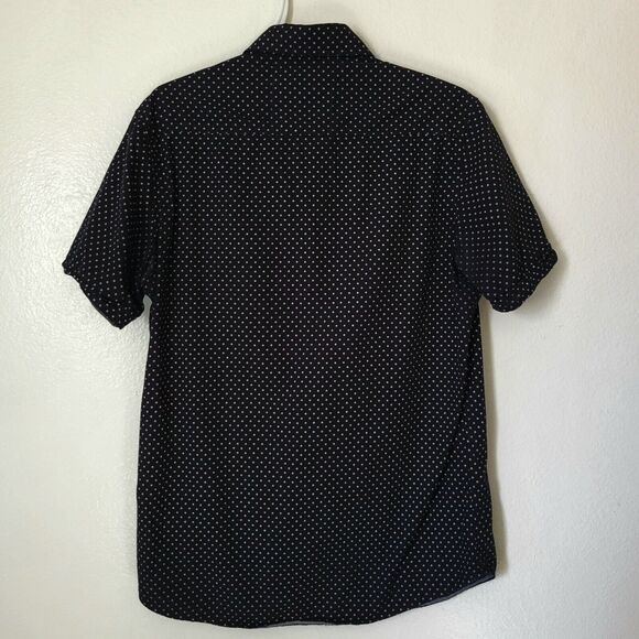 Men's BROKEN THREADS Brand Short Sleeve Size LARGE Button-Up Casual Shirt Black - Picture 4 of 4